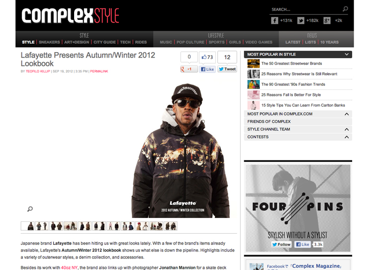 Posted “Lafayette Presents Autumn/Winter 2012 Lookbook” on Complex